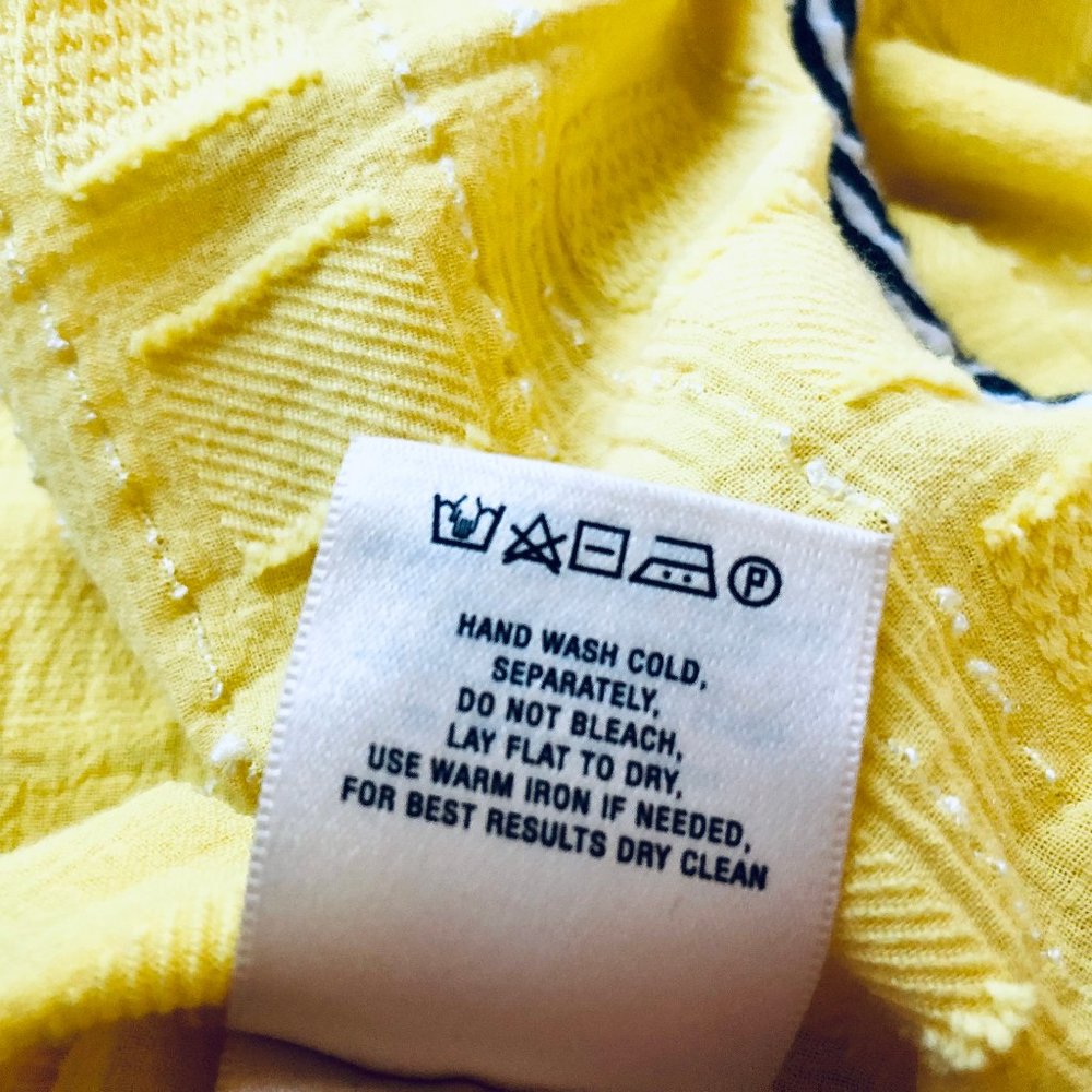 Ace & Jig Yellow Textured Square Jacquard Short Dress XXS Cotton Anthropologie - Picture 11 of 13